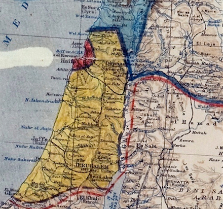 Palestine in Sykes-Picot map